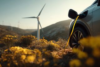 Foto: Auto mit Ladekabel